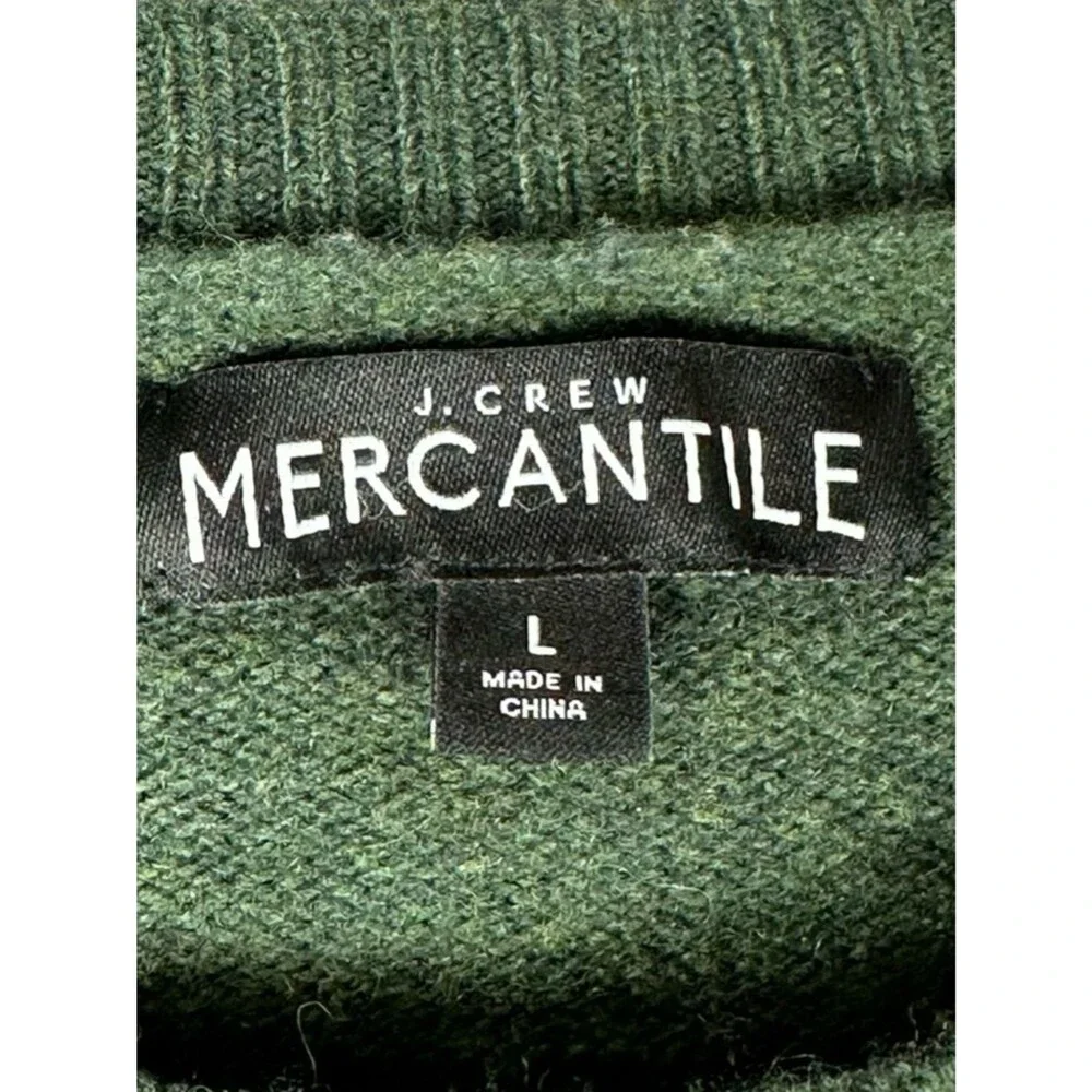 J. Crew Mercantile Lambswool Crewneck Pullover Sweater Green Men’s Size Large